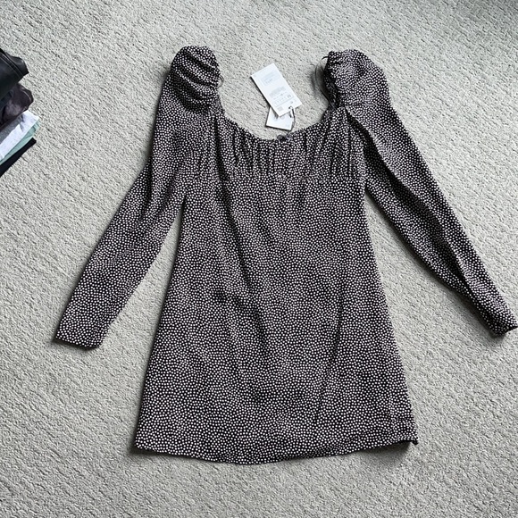 ZARA DRAPED POLKA DOT DRESS TRF - Picture 4 of 6